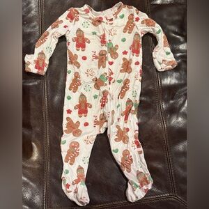 Caden Lane Festive Gingerbread Christmas Footie 0-3 months